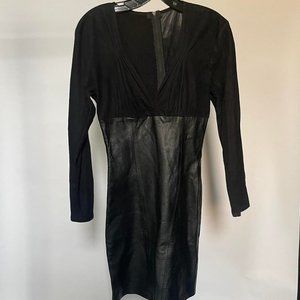 Vintage suede & leather 80s mini dress